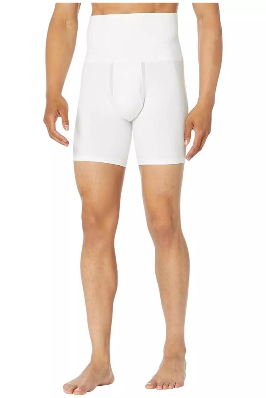 Spanx Men's Shaping Shorts Cotton Boxer Brief Bright White Size Medium NWT